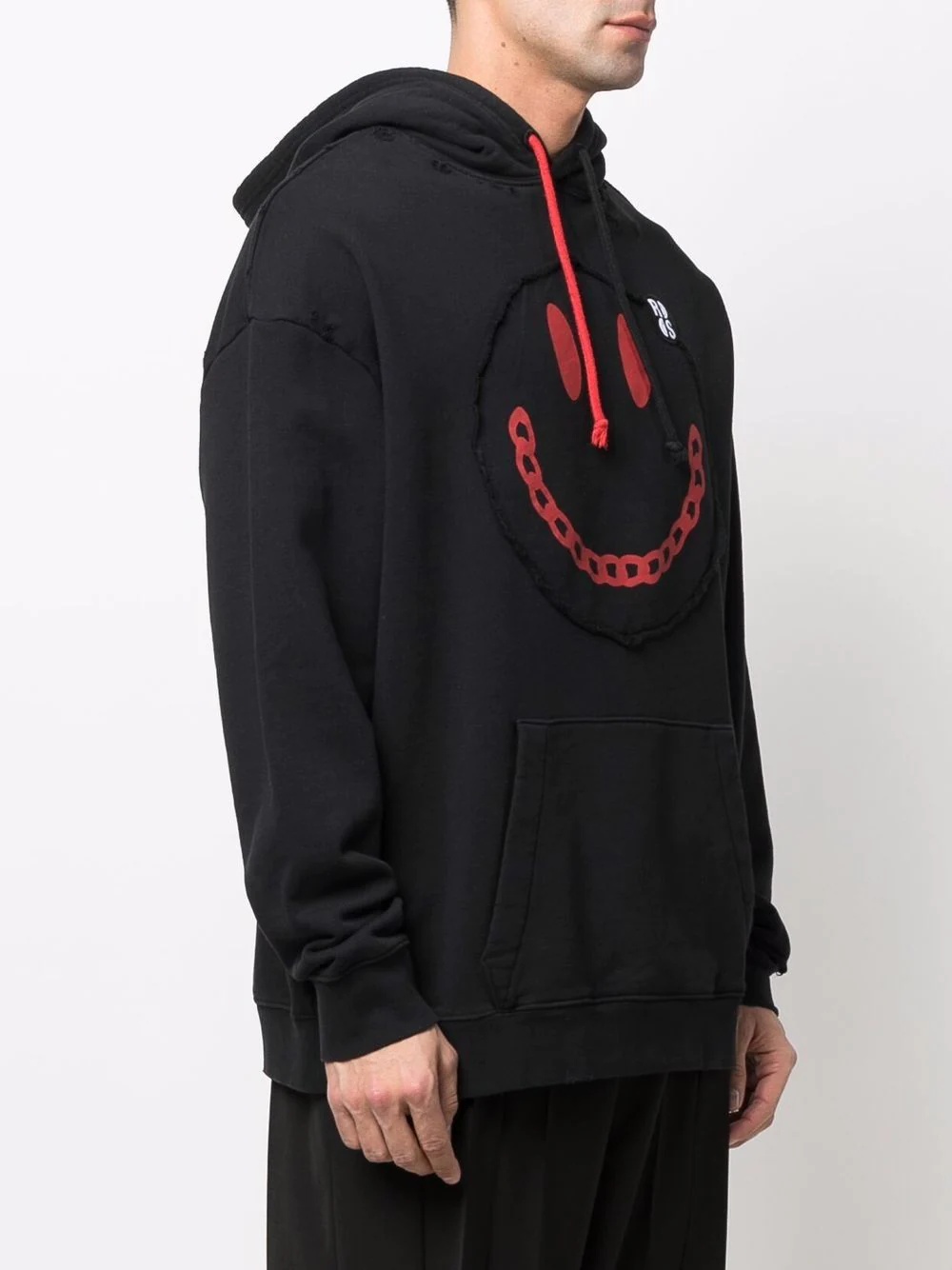 x Smiley distressed-finish hoodie - 3