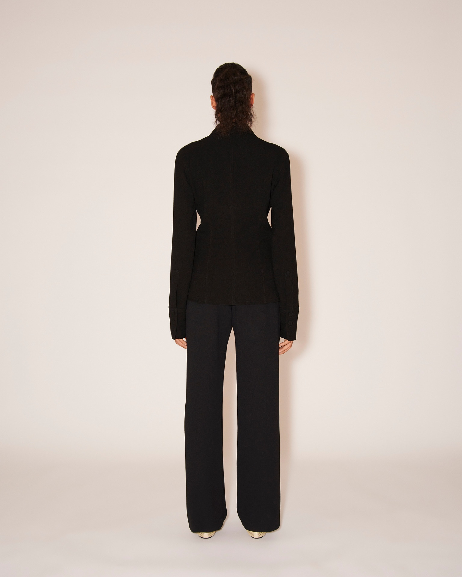 CAMELLIAS - Boucle-crepe jacket - Black - 4