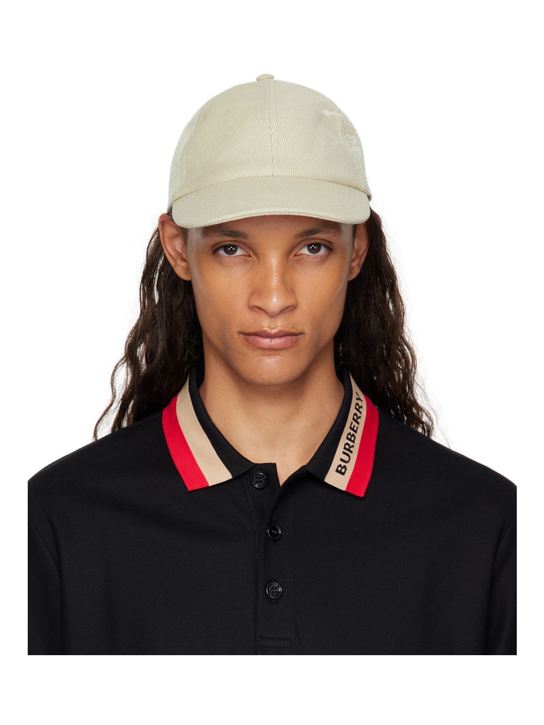Beige EKD Cotton Blend Baseball Cap - 1