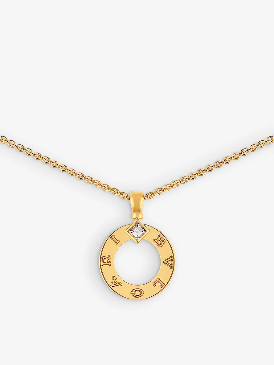 BVLGARI BVLGARI 18ct yellow-gold and 0.09ct brilliant-cut diamond pendant necklace - 3