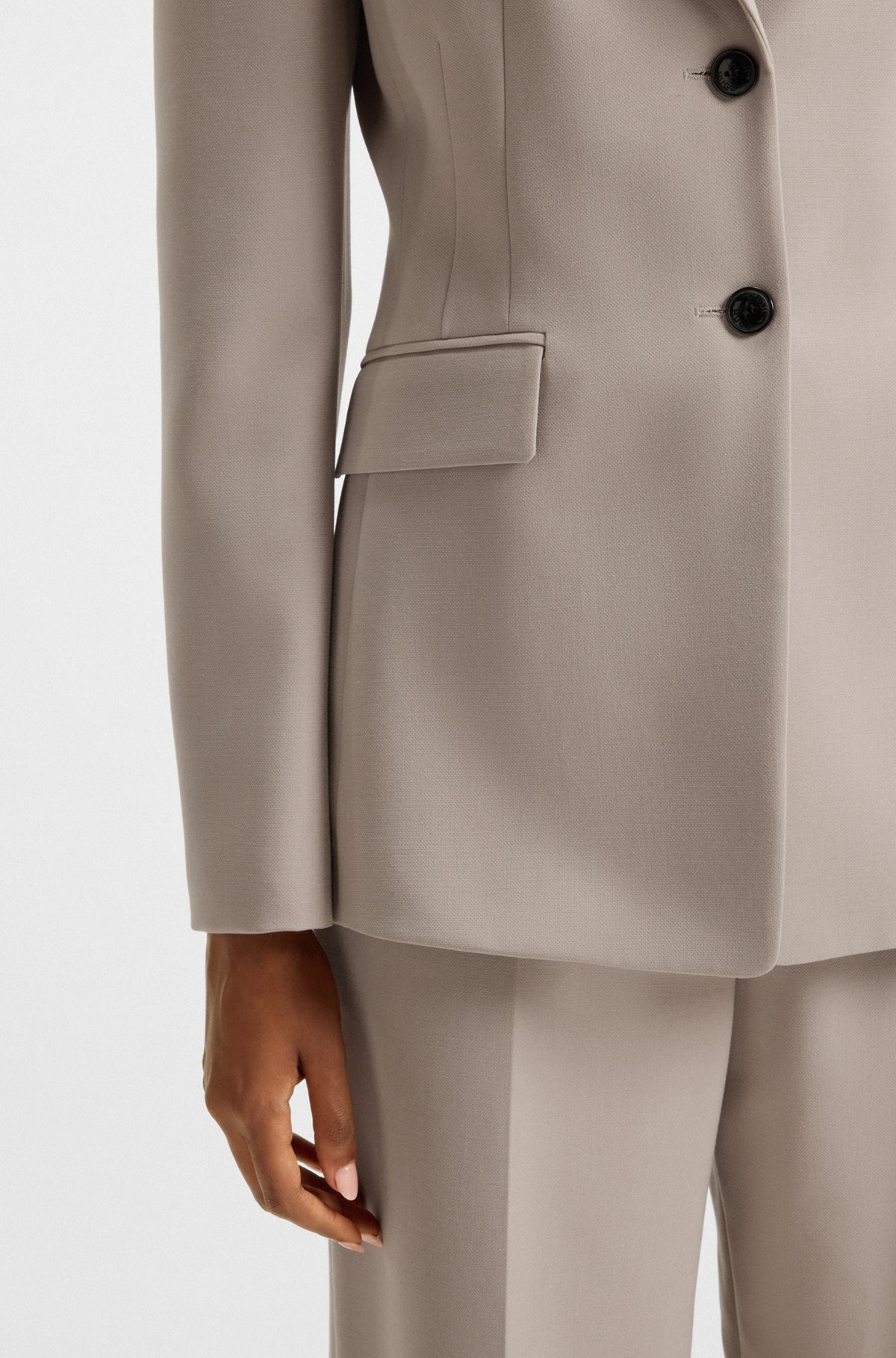 REGULAR-FIT BLAZER IN PINSTRIPE STRETCH FABRIC - 6