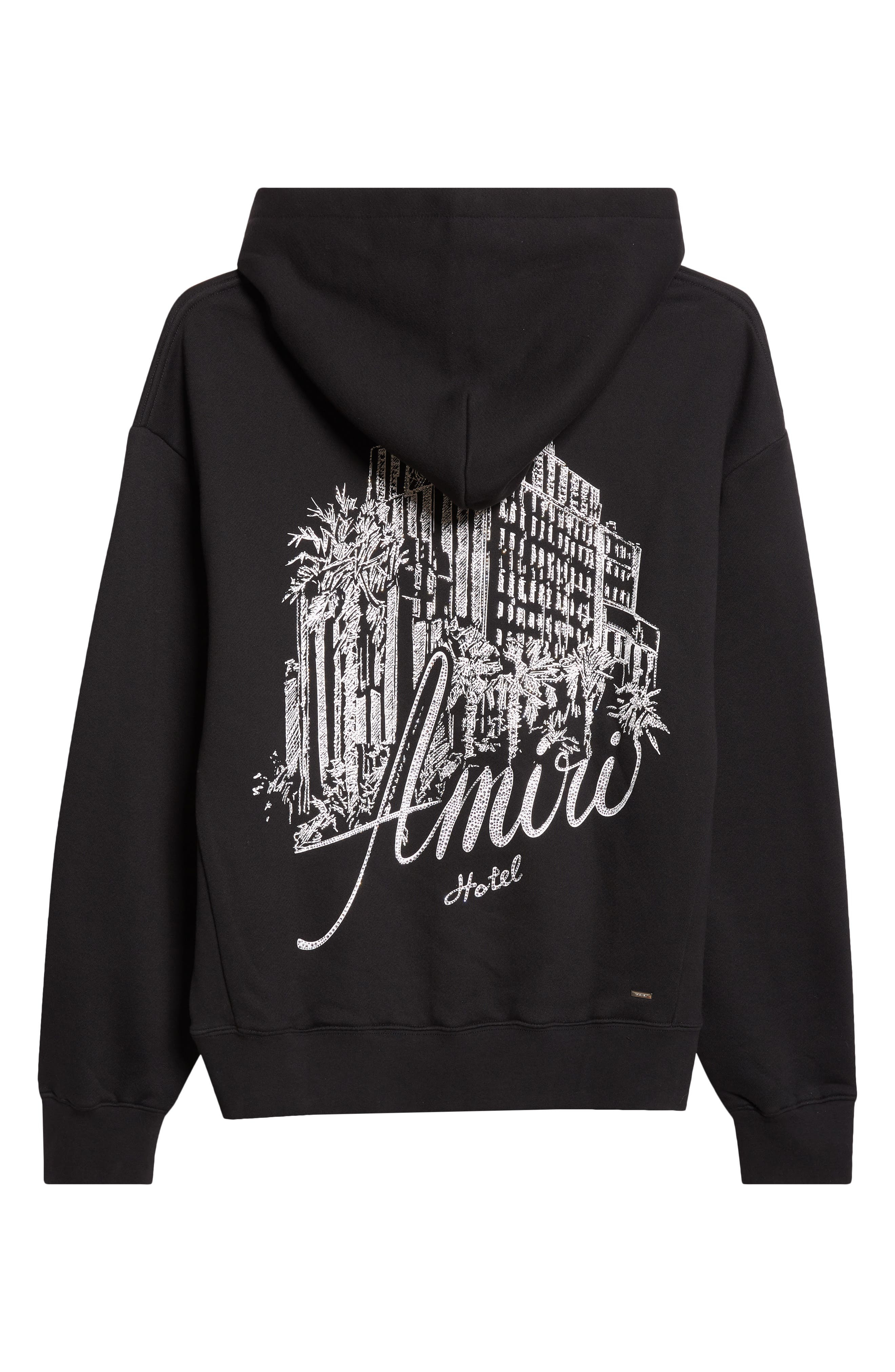AMIRI Crystal Embellished Hotel Graphic Hoodie in Black at Nordstrom - 2
