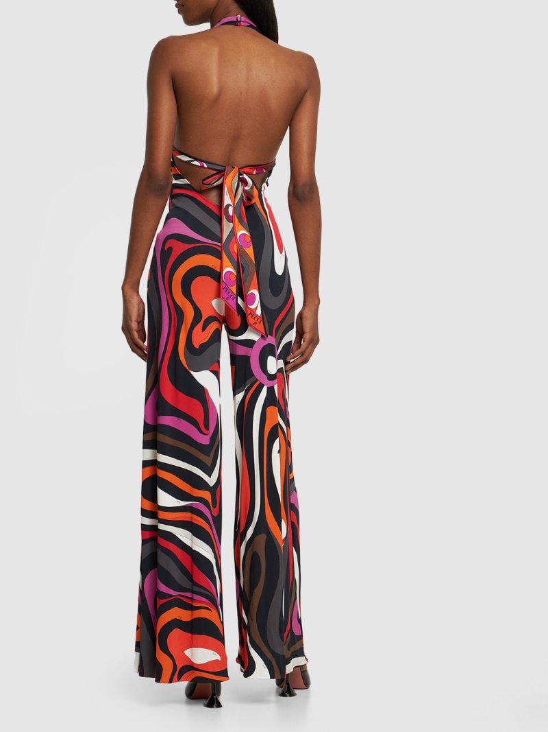 Marmo printed jersey halter jumpsuit - 3