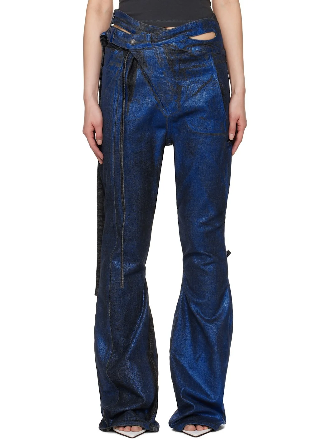SSENSE Exclusive Black & Blue Signature Wrap Jeans - 1