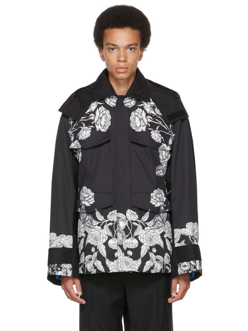 Black Dark Blooming Print Jacket 1
