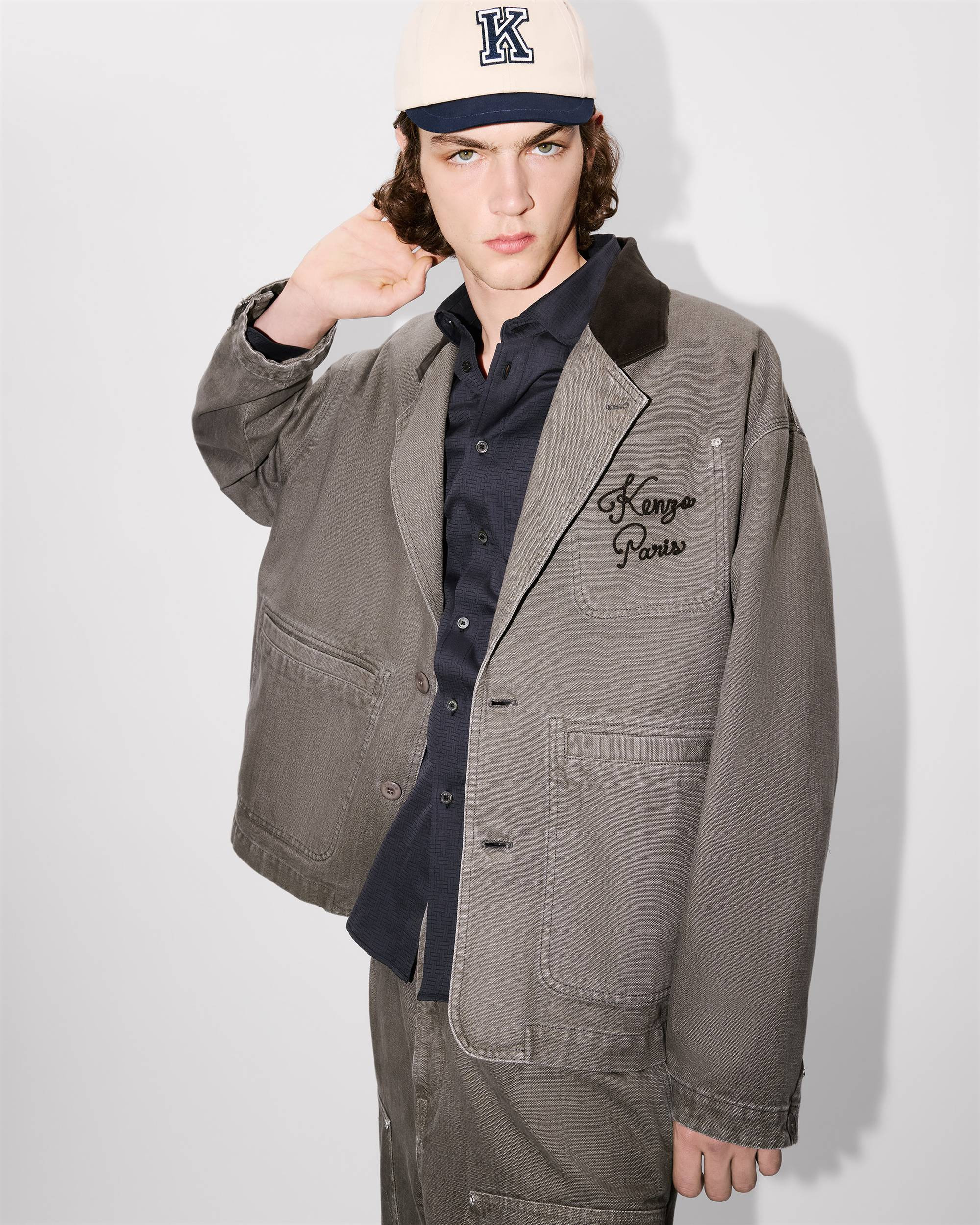 'KENZO Paris Chainstitch' workwear jacket in washed cotton - 8