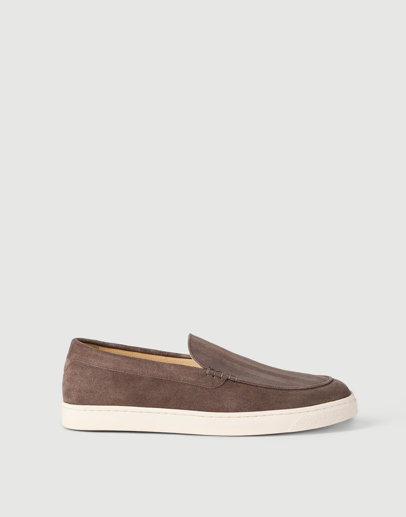 Chevron-effect suede loafers 1