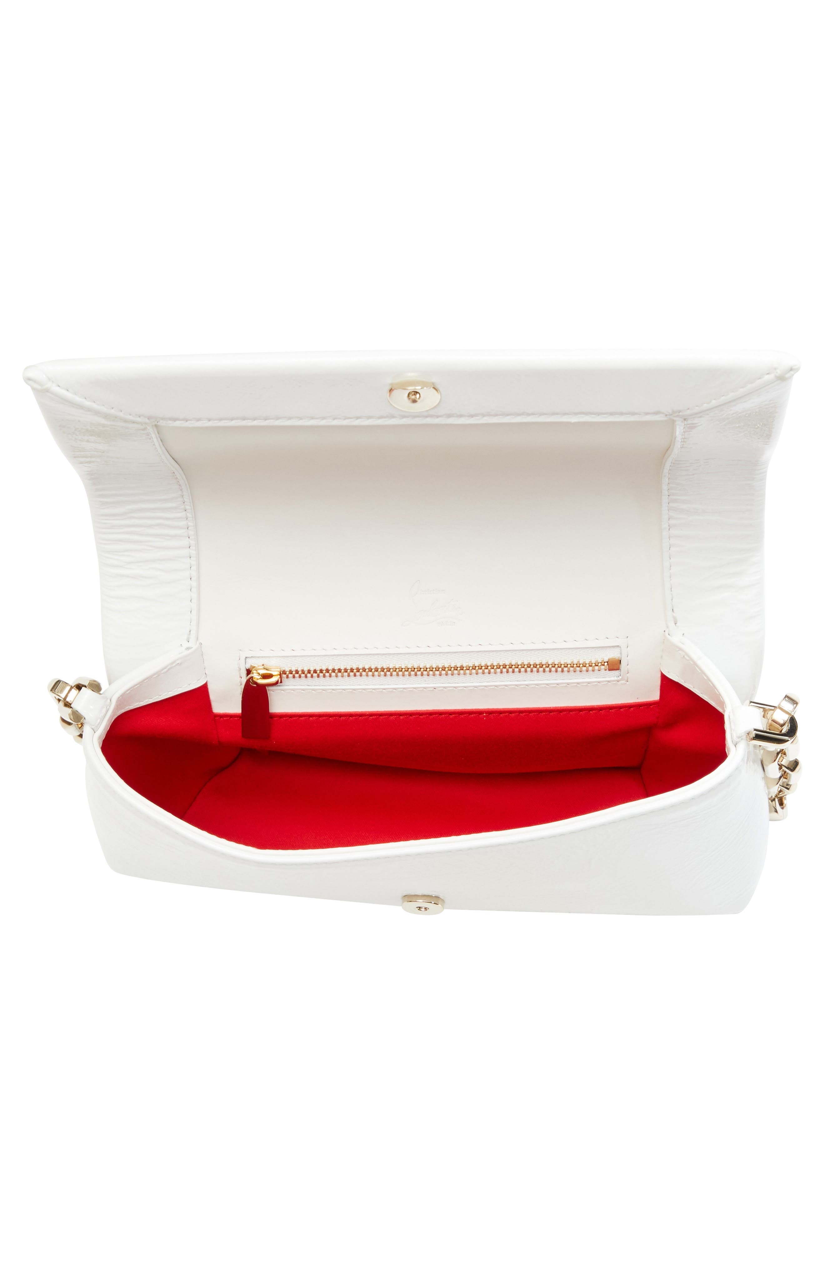 Christian Louboutin Loubi54 Soft Naplak Leather Shoulder Bag in Bianco at Nordstrom - 5