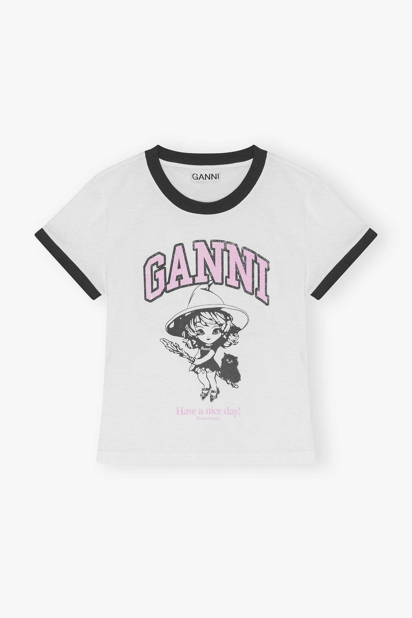 WHITE BASIC JERSEY WITCH SMALL T-SHIRT - 1