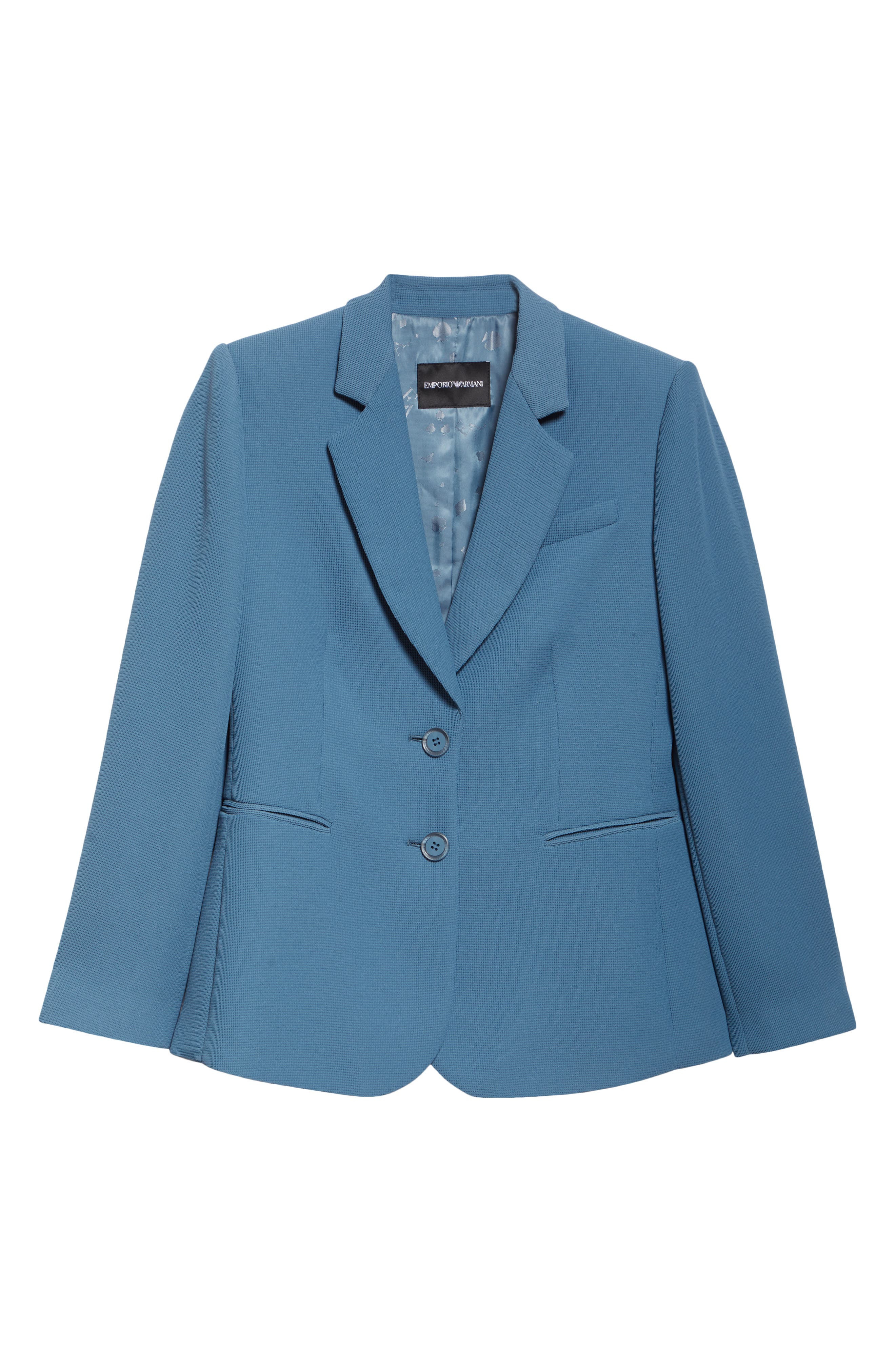 Emporio Armani One-Button Blazer in Solid Blue Navy at Nordstrom - 7