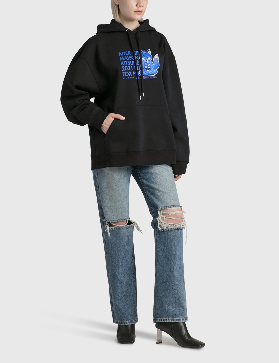 MAISON KITSUNÉ X ADER ERROR MEDITATION FOX HOODIE - 5