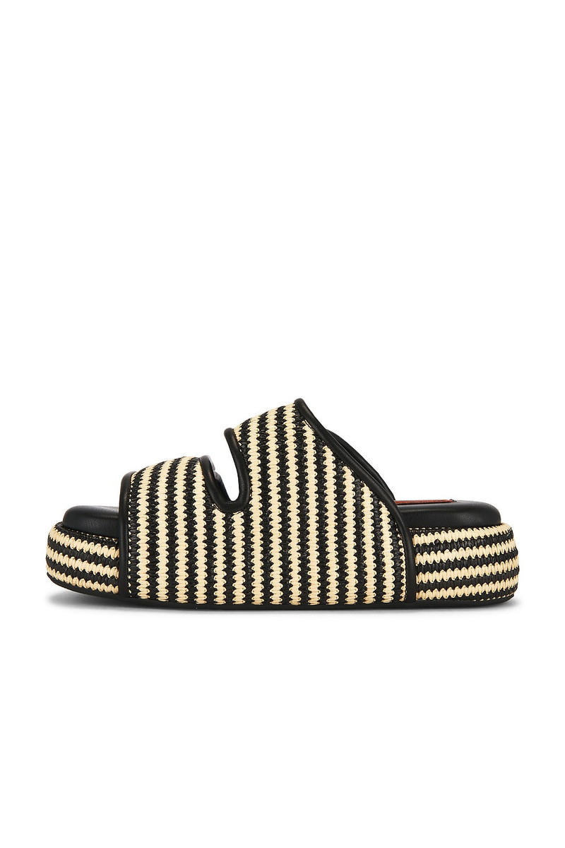 SIMONMILLER Stripe Raffia Cro Slide outlook