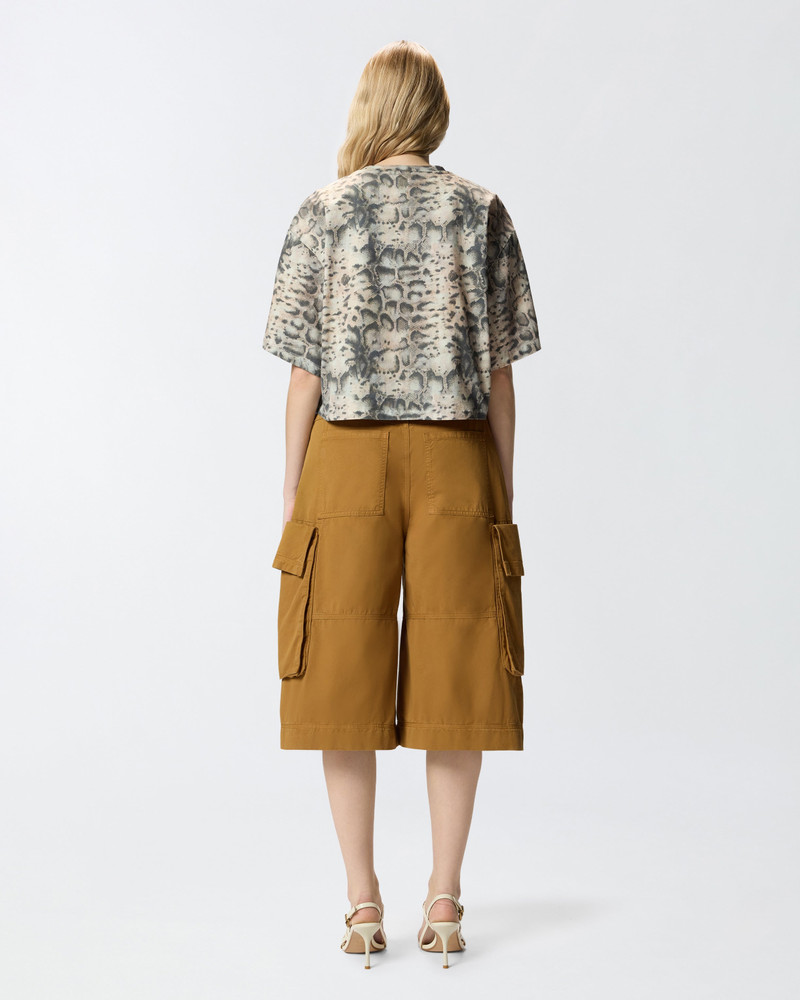 CROPPED T-SHIRT WITH SNAKE PRINT AND LOVE BIRDS 5