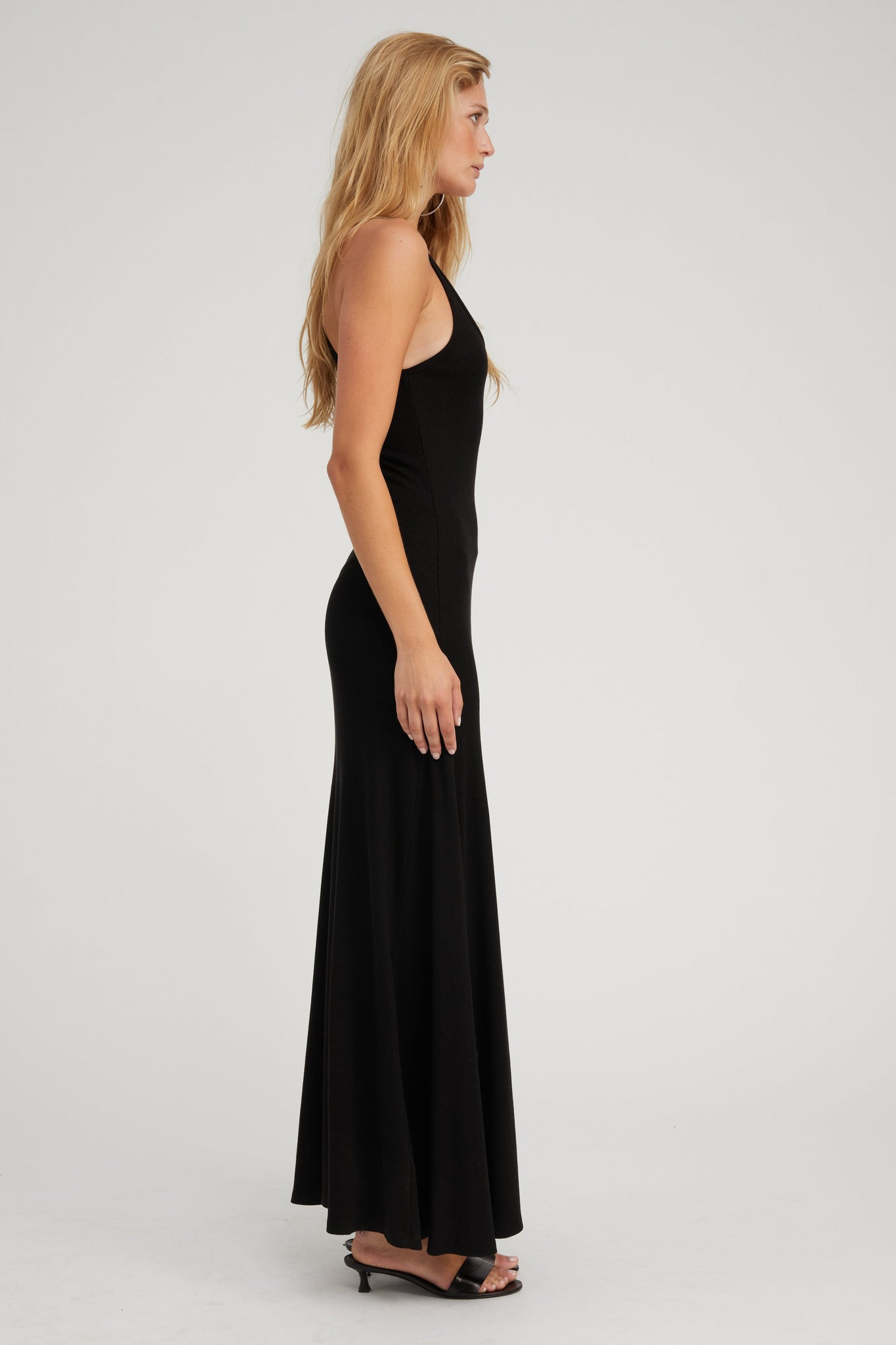 BLACK RIB MAXI TANK DRESS - 4
