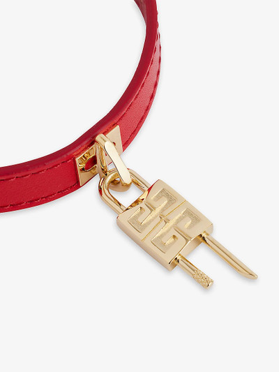 Givenchy Padlock-charm adjustable leather bracelet outlook