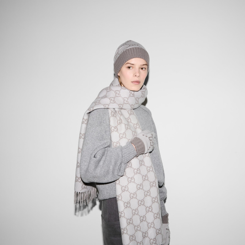 GG cashmere jacquard gloves 4