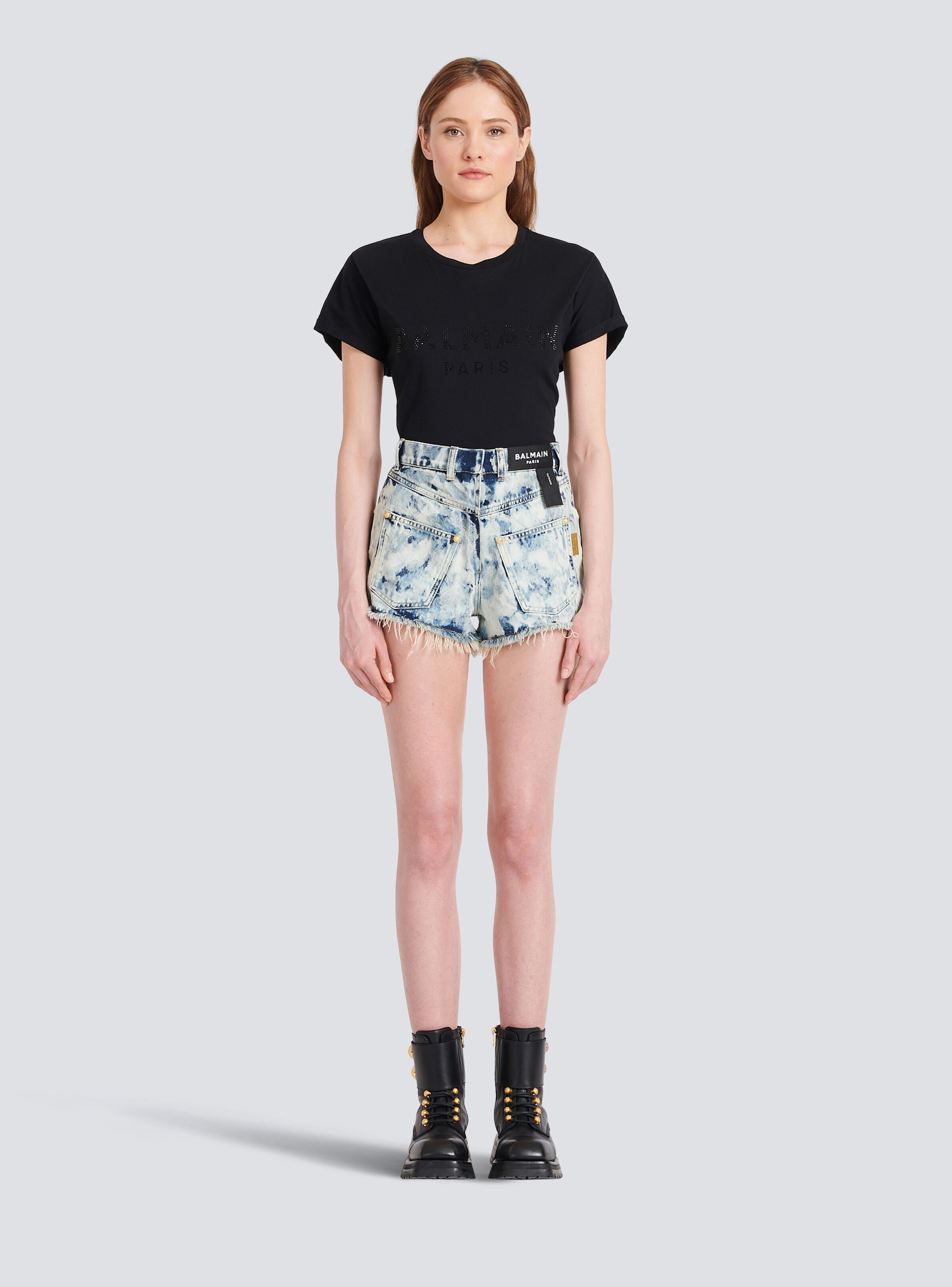 Faded denim reversed shorts - 3