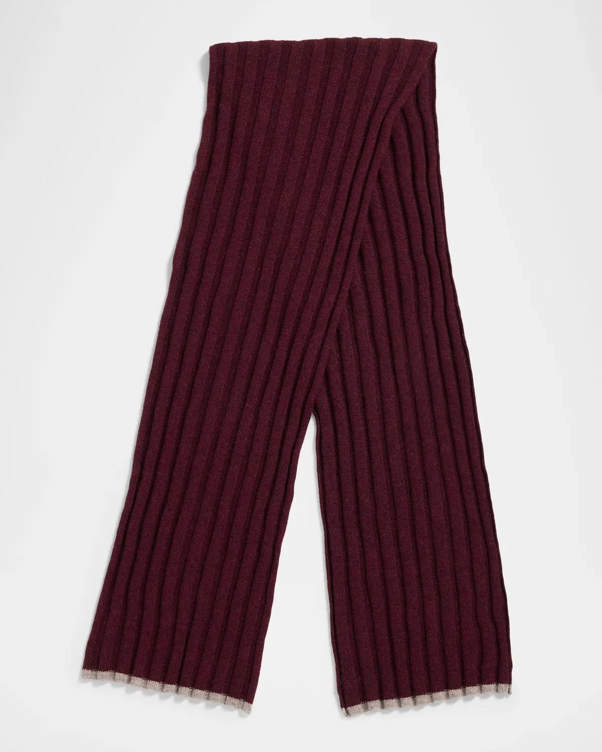 Men's Cashmere Ribbed Scarf - 1