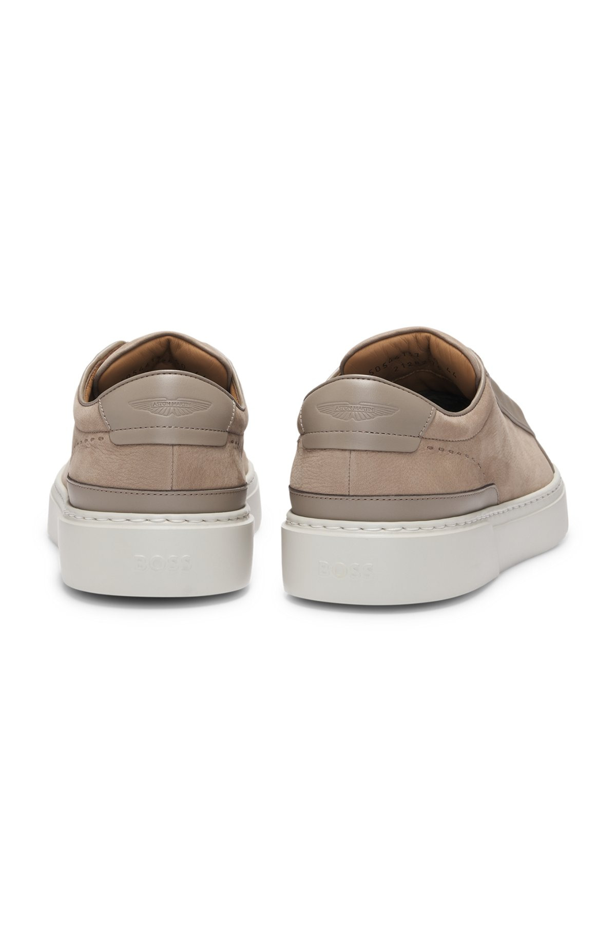 BOSS X ASTON MARTIN GRAINED-LEATHER TRAINERS WITH HIDDEN LACES - 5