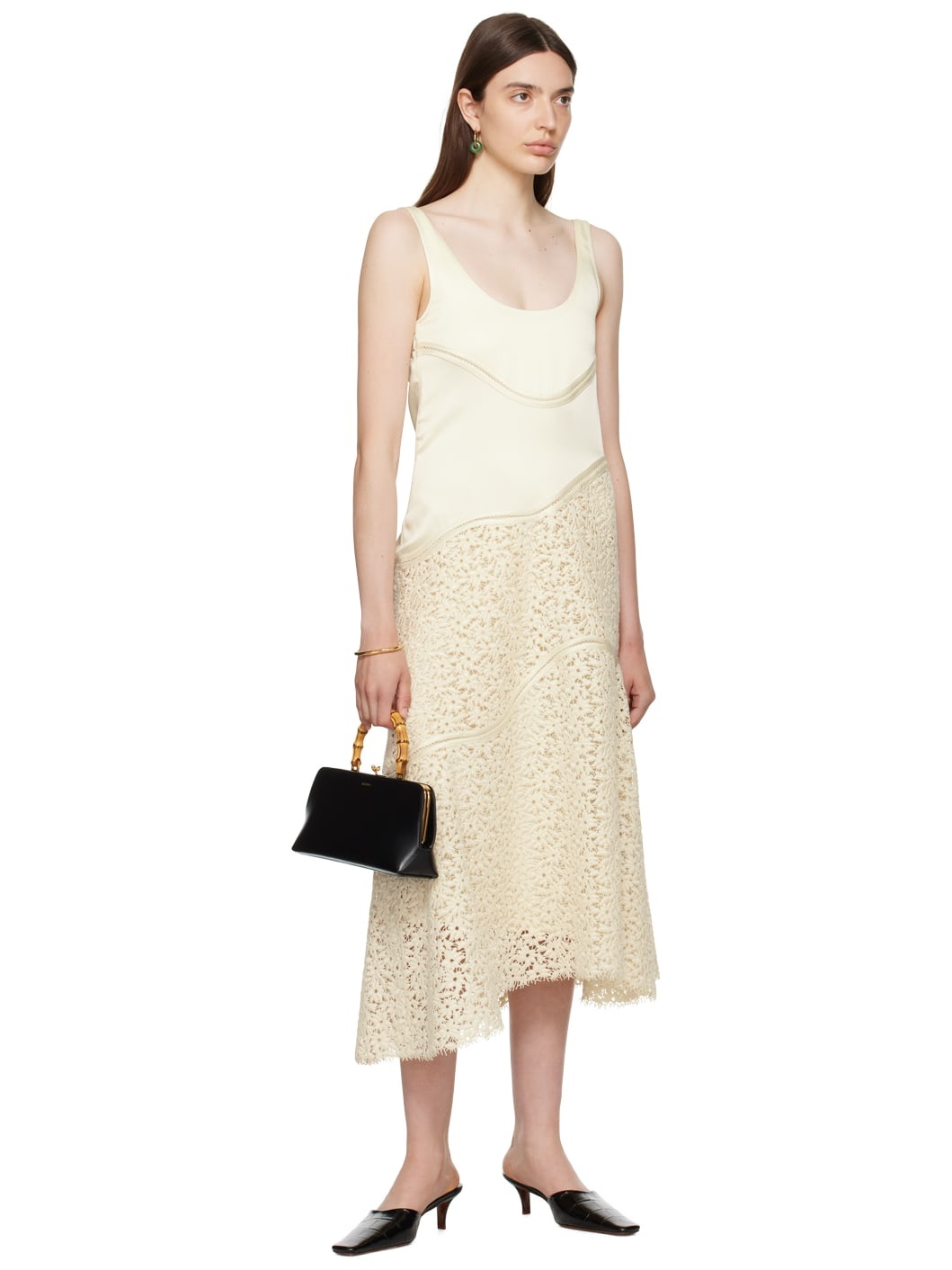 Off-White Embroidered Midi Dress - 4