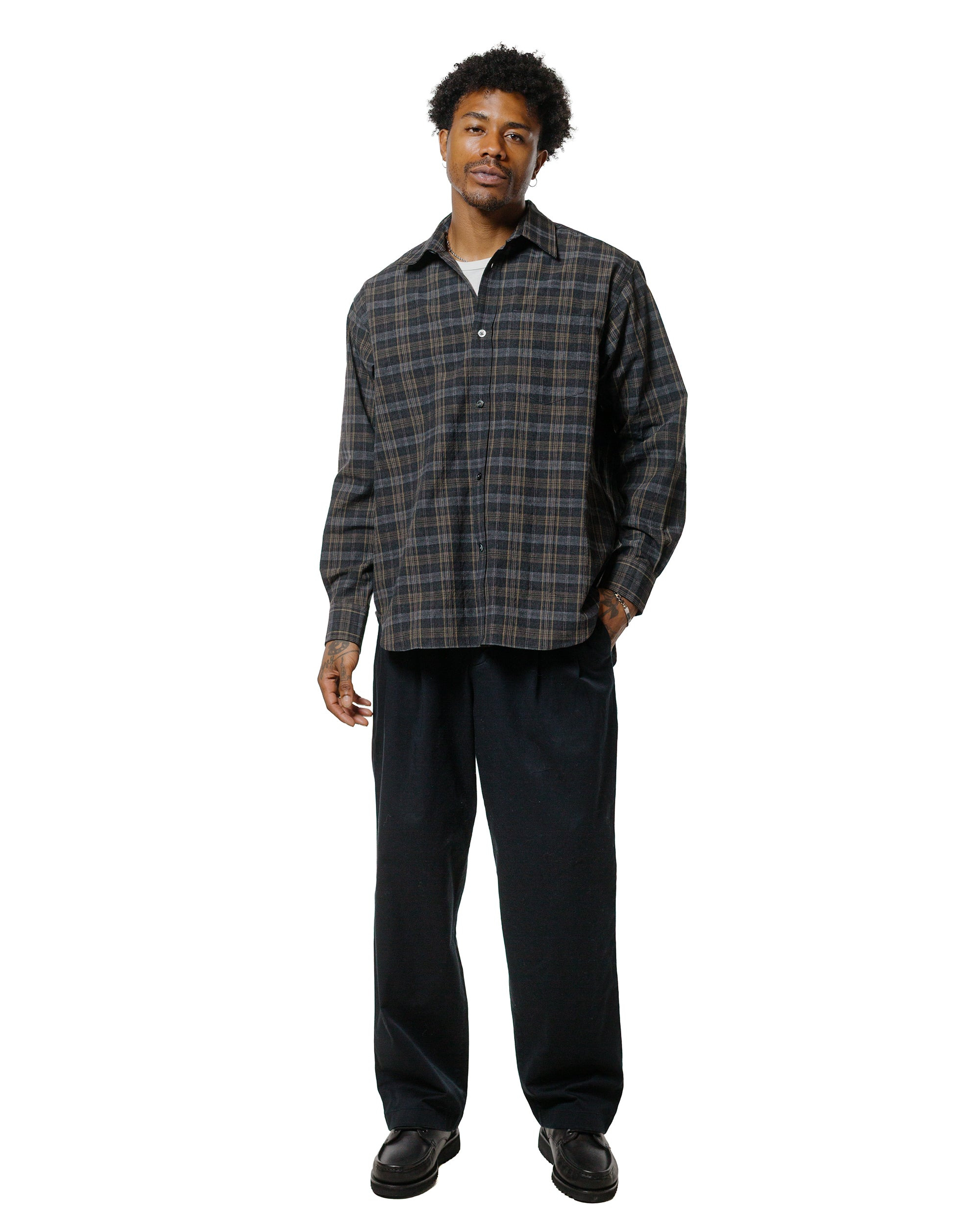 Benn Relaxed Twill Pleated Trouser Black - 4