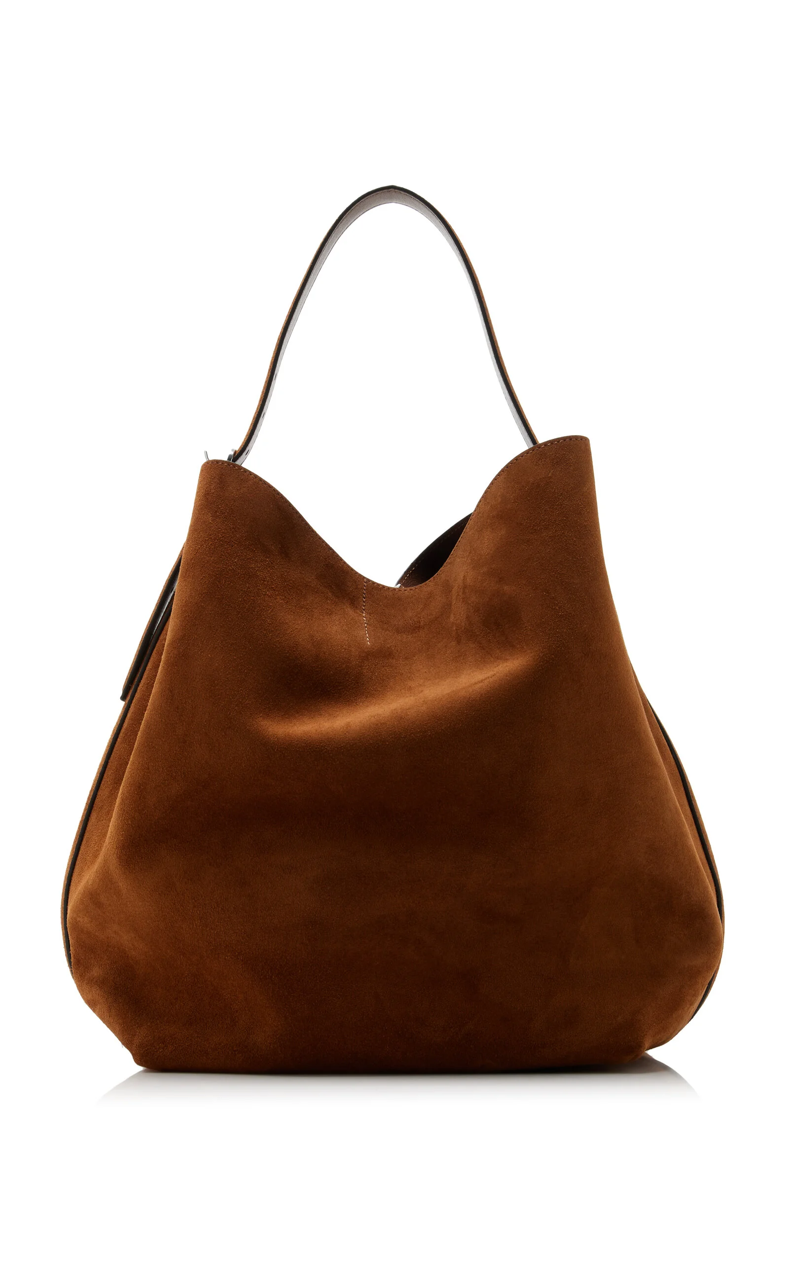 Belted Suede Tote Bag brown - 1