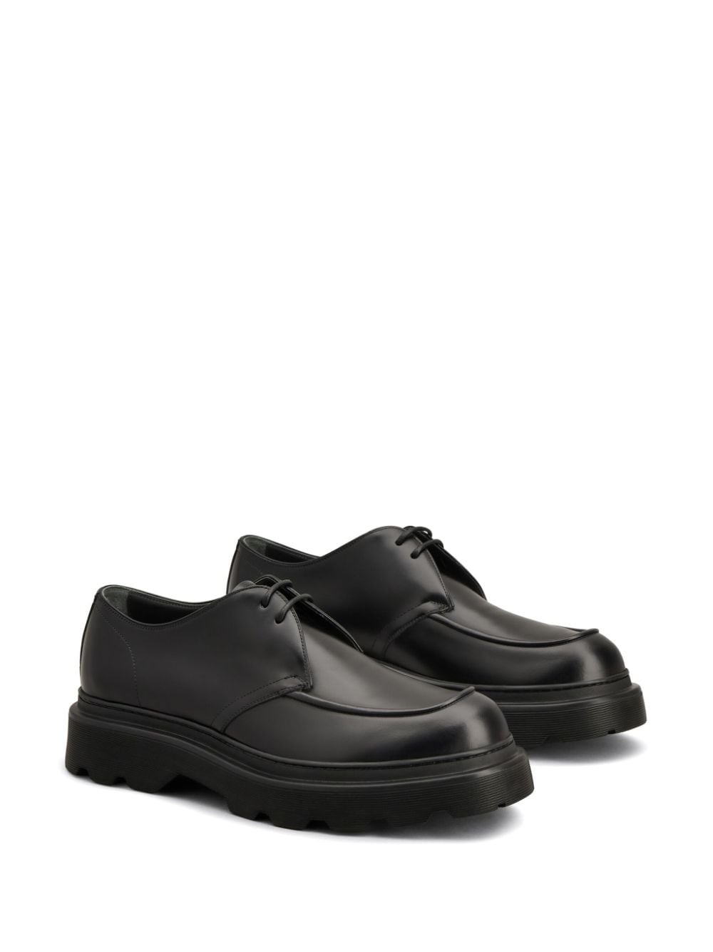 lace-up leather derby shoes - 2