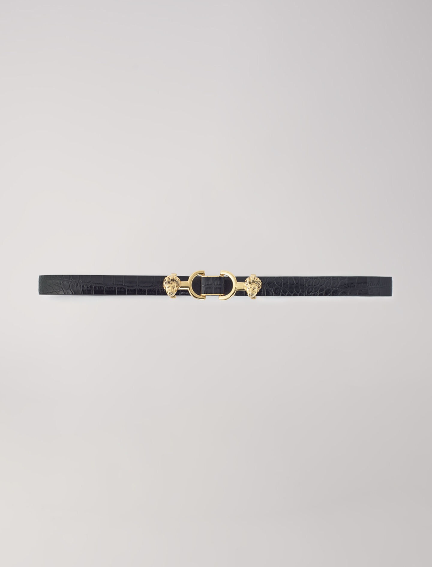 Thin leather belt with lion bit - 1