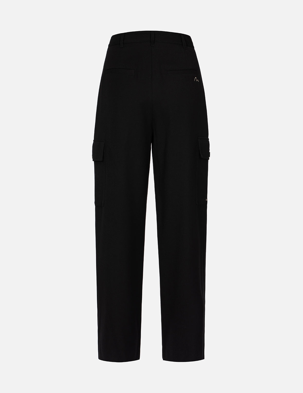 Logo Embossed Metal Plate Wide Leg Pants - 2