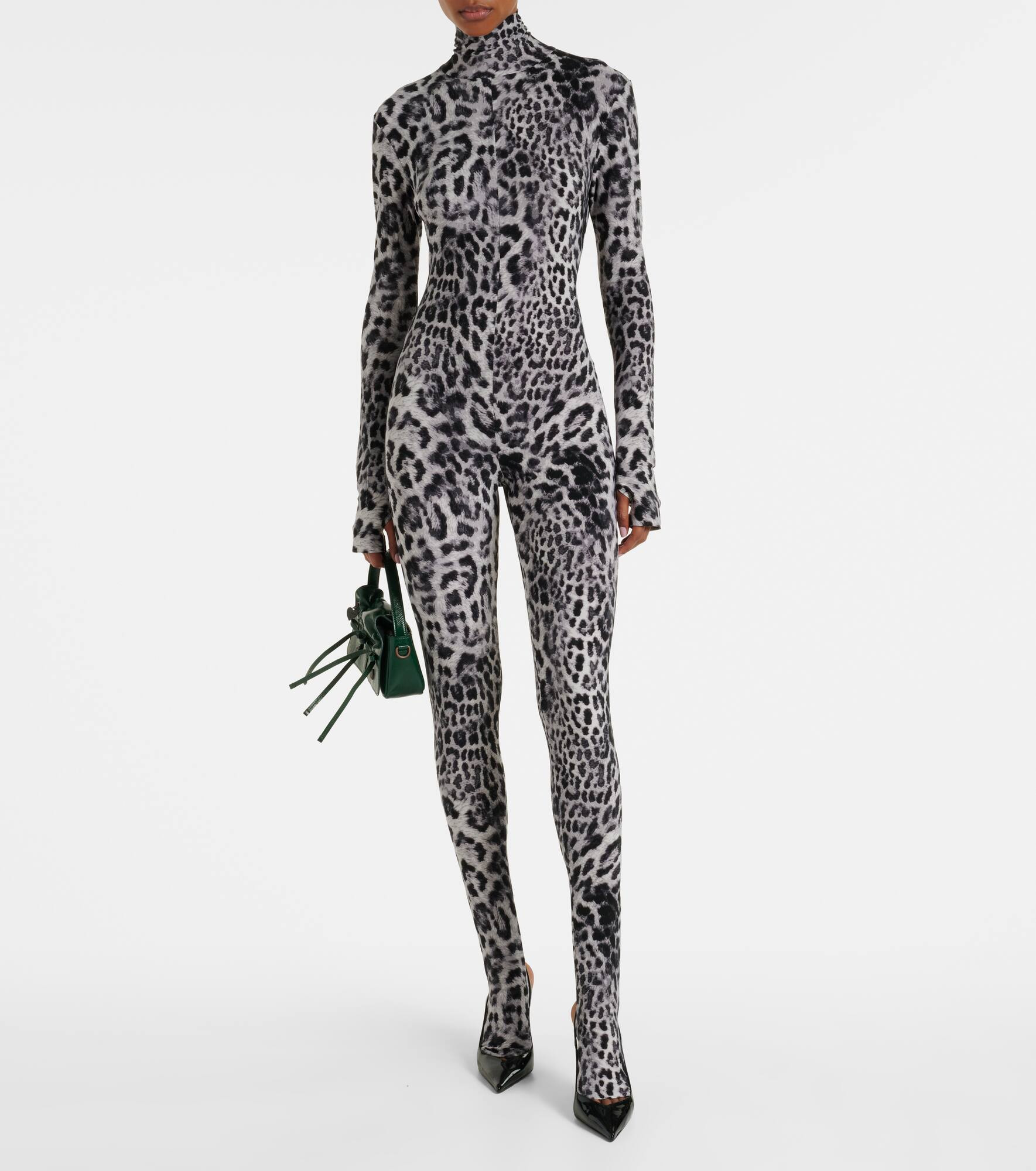 Leopard-print jersey catsuit - 2