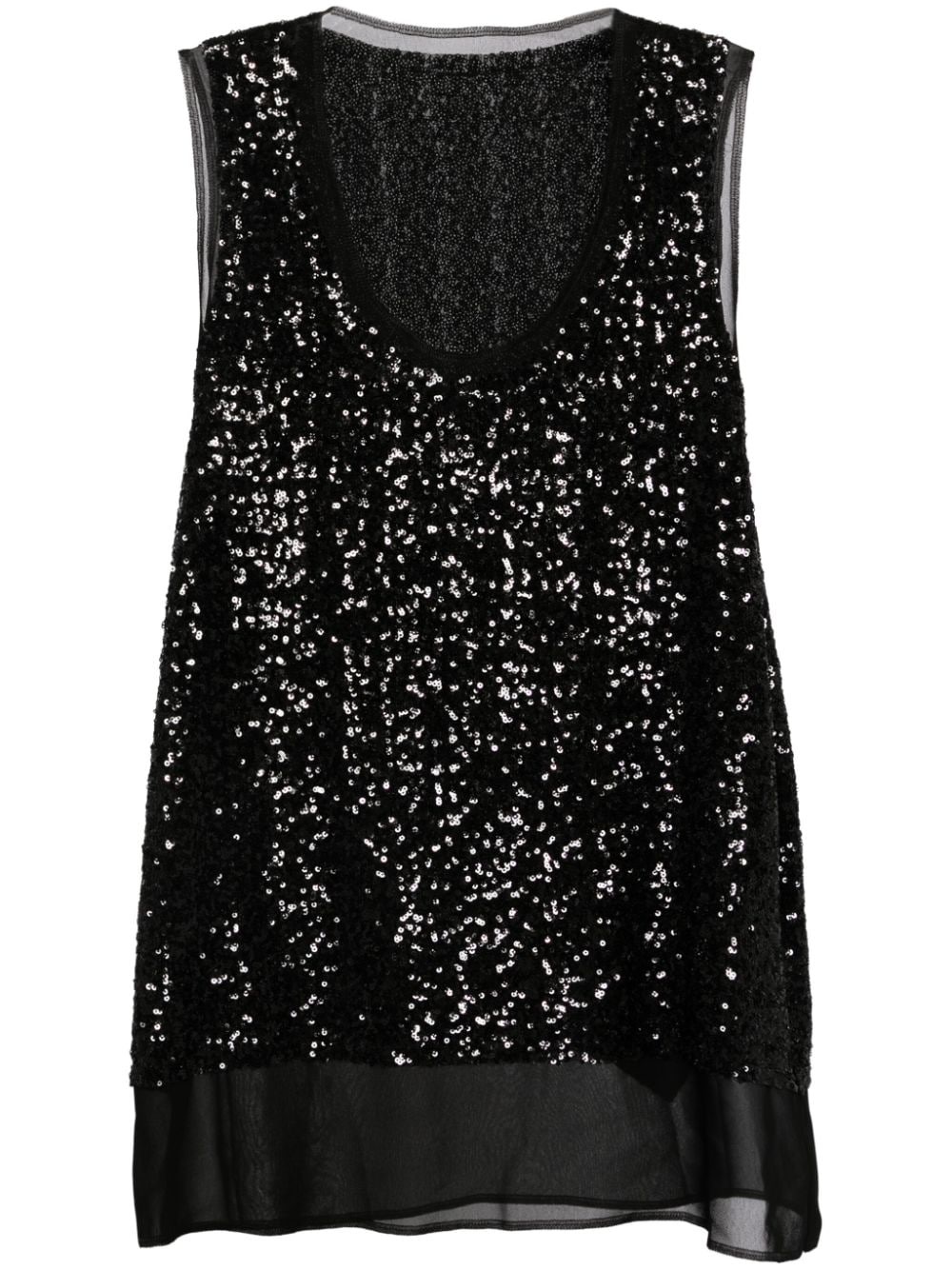 sequin-embelished tank top - 1