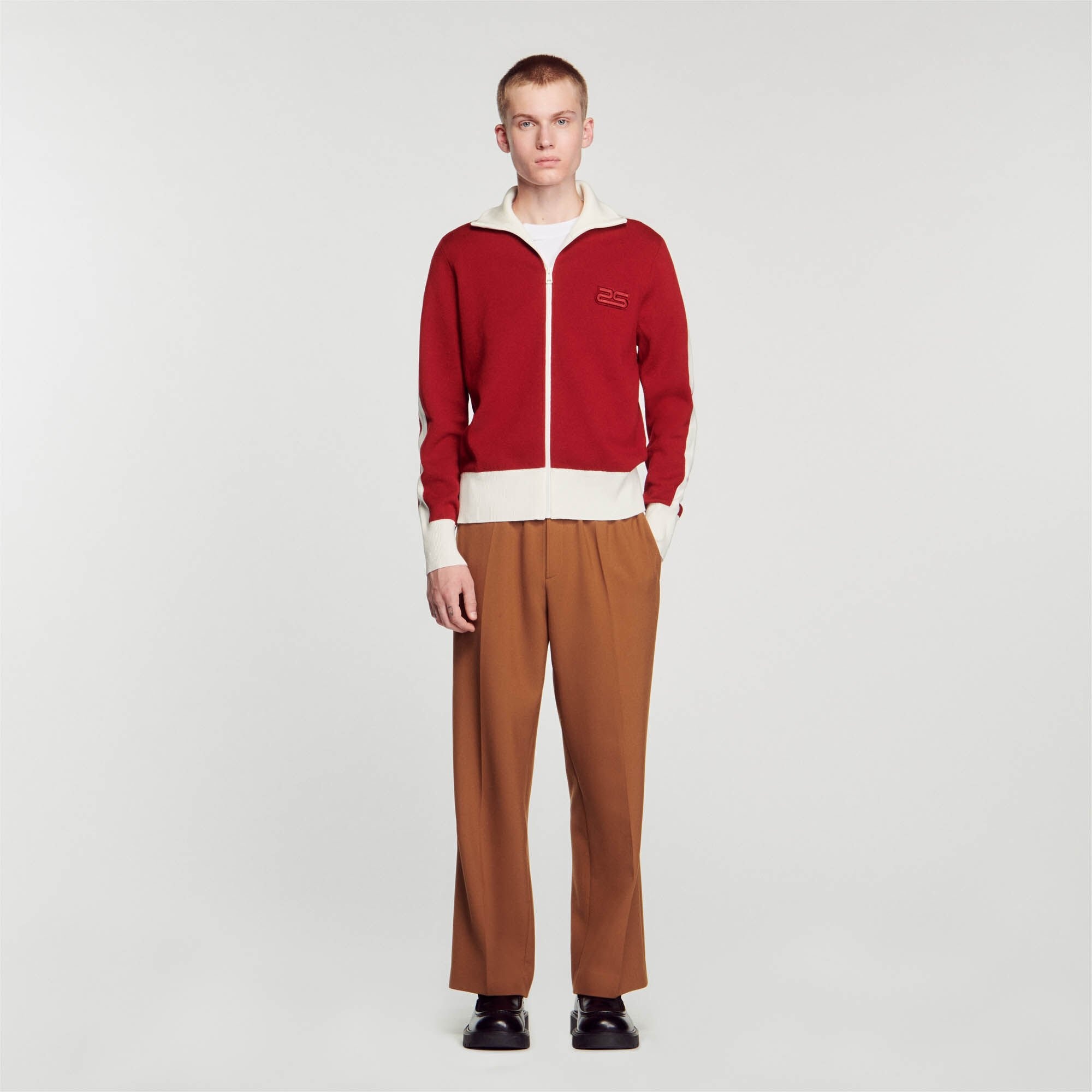 TWO-TONE KNIT CARDIGAN - 2