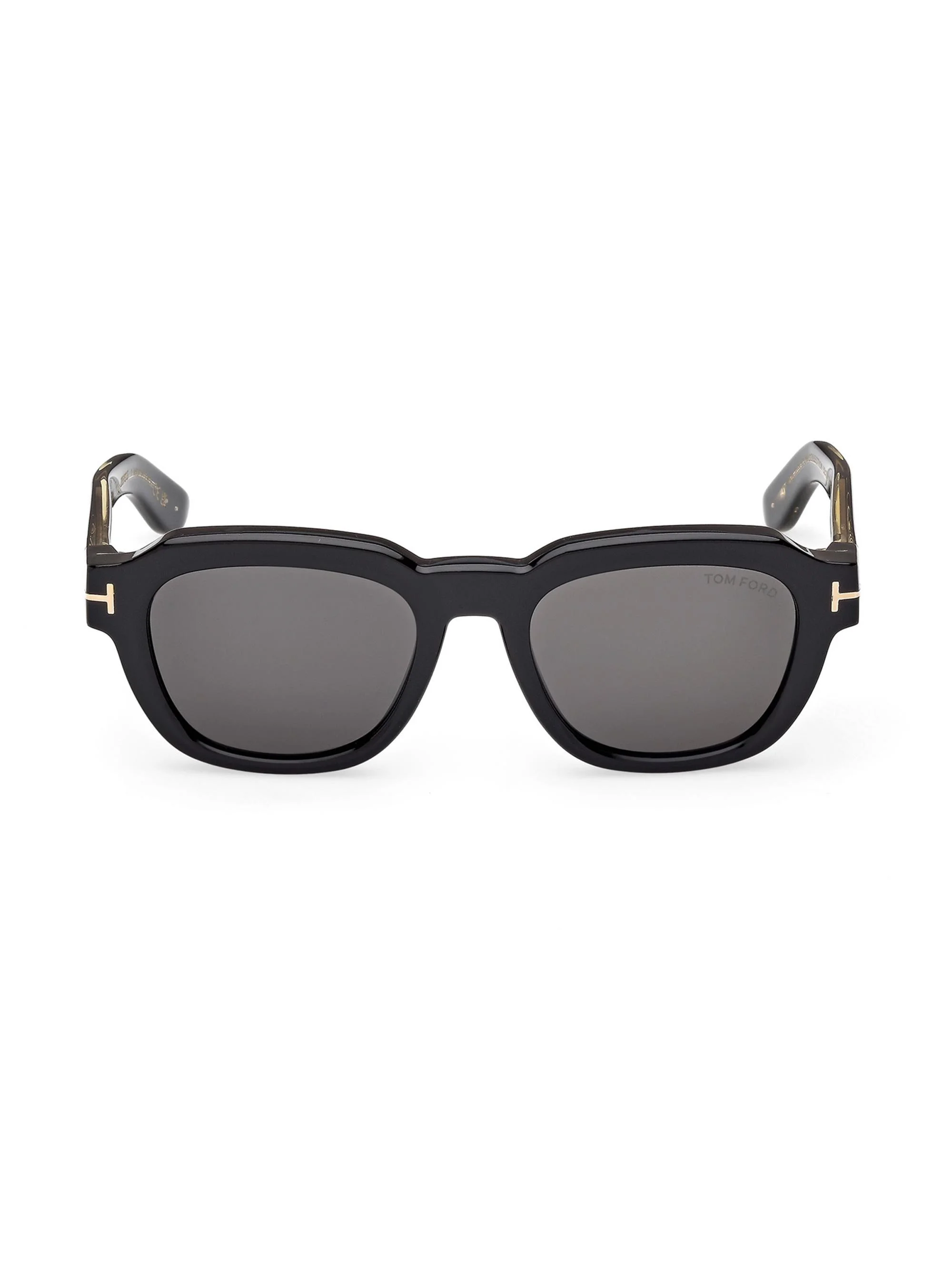 Men's TOM FORD ICON 52MM Rectangular Sunglasses - Black Smoke - 1