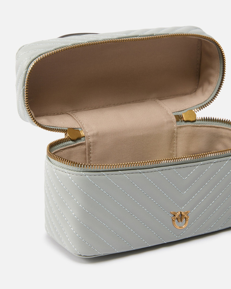 SMALL BEAUTY CASE WITH SHOULDER STRAP IN CHEVRON NAPPA 4