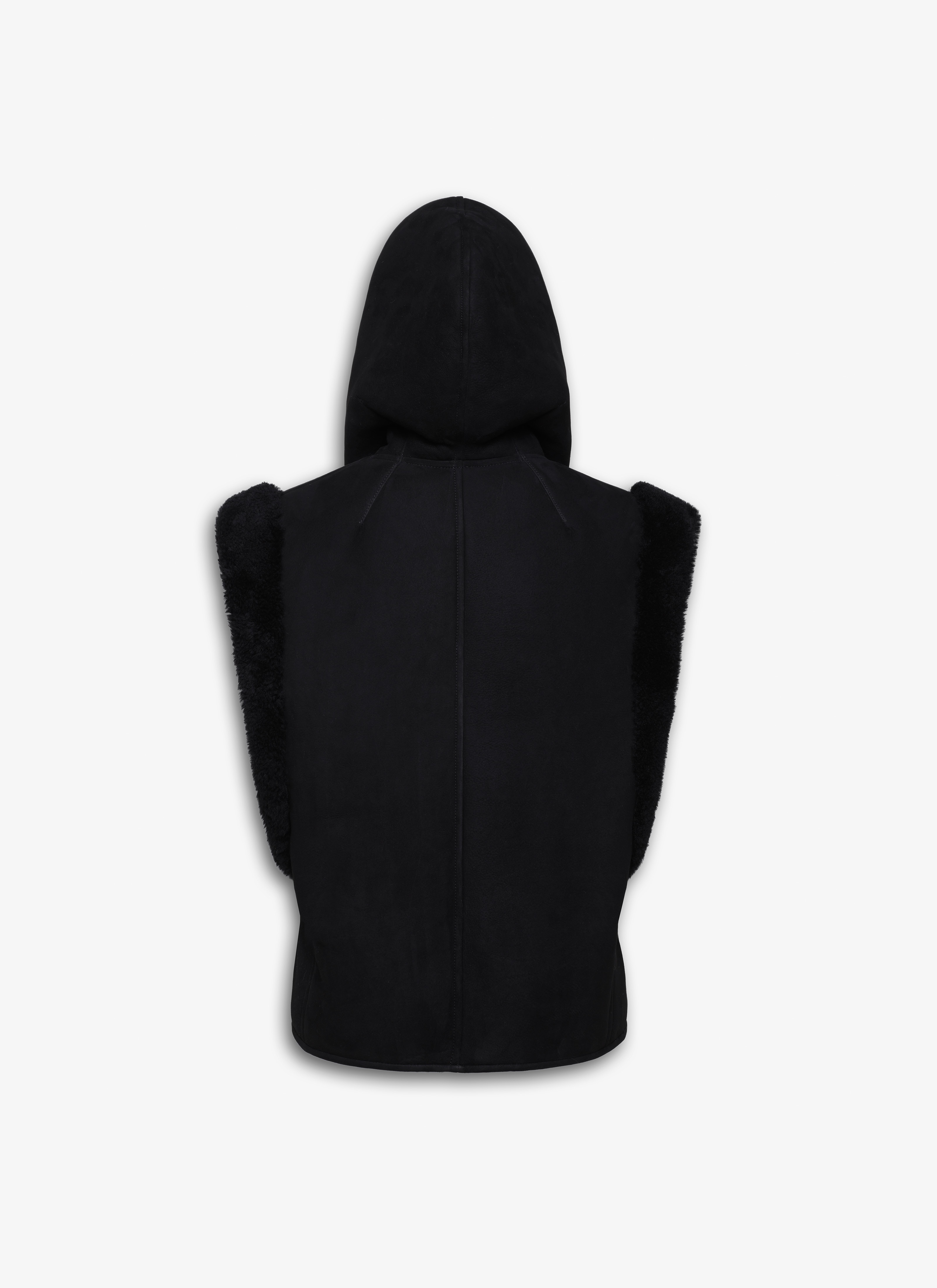 SHEARLING HOODED VEST - 4