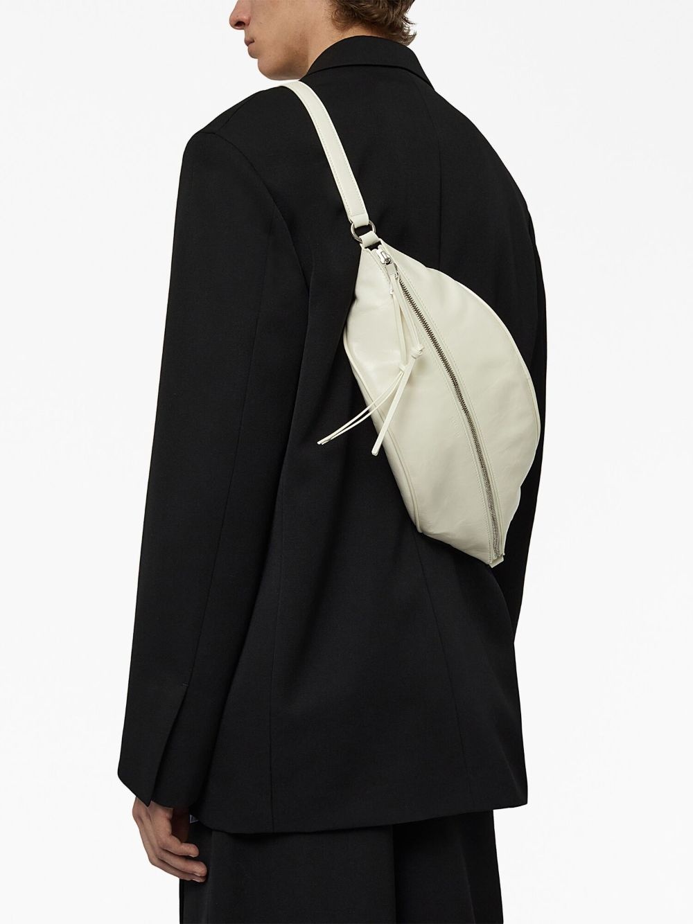 logo-embossed leather shoulder bag - 2