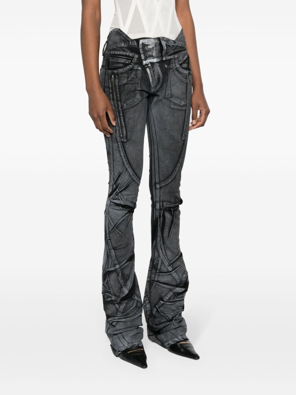 Big Waistband Drape skinny jeans - 3