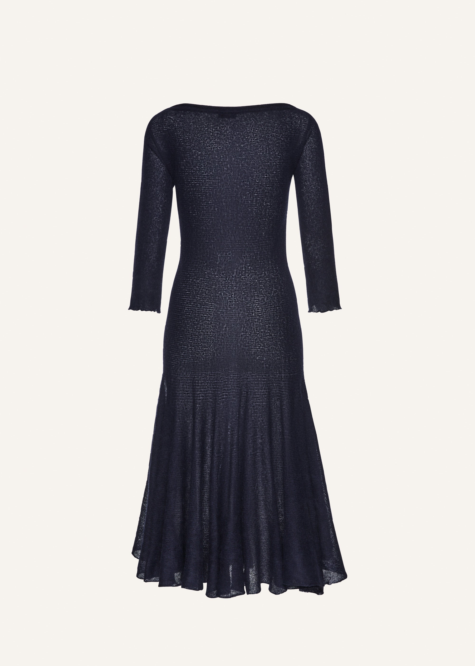 Drop-waist knitwear dress in navy - 2