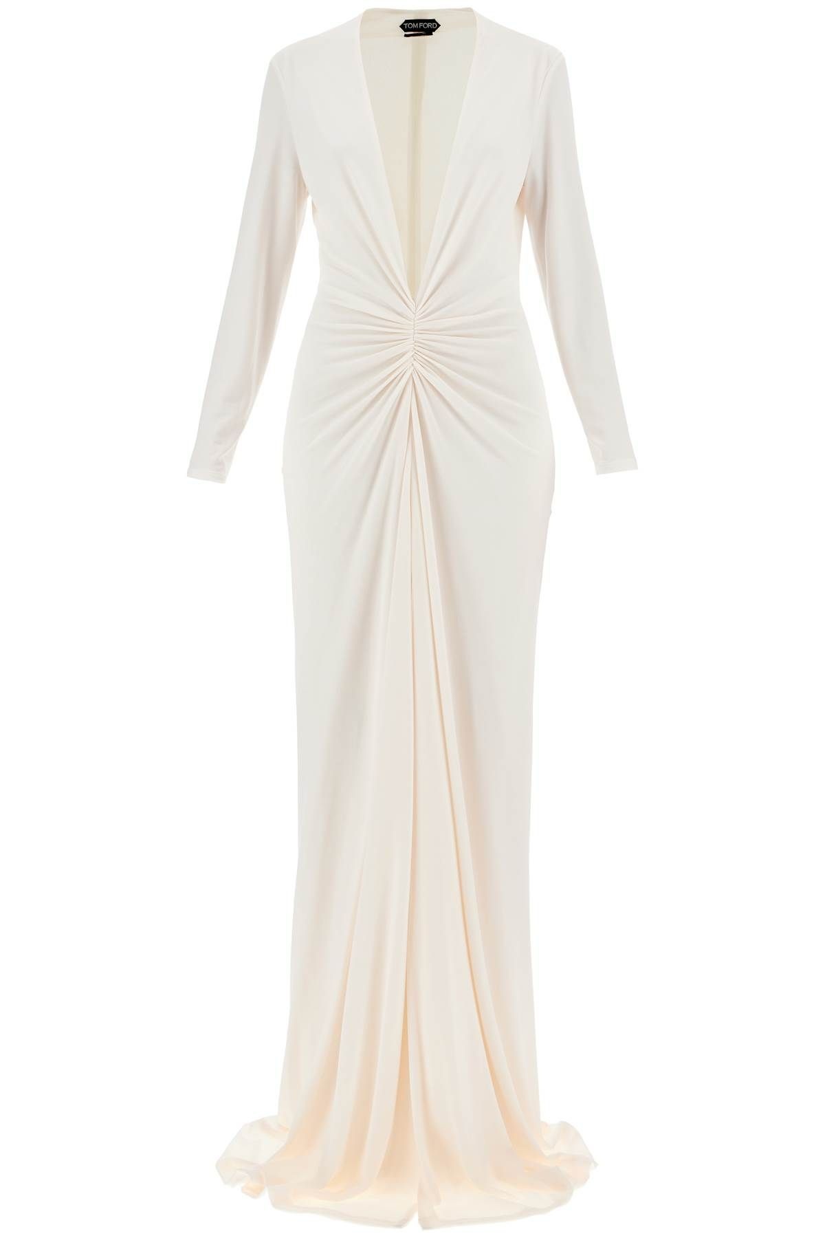 LONG STRETCH JERSEY EVENING DRESS - 1