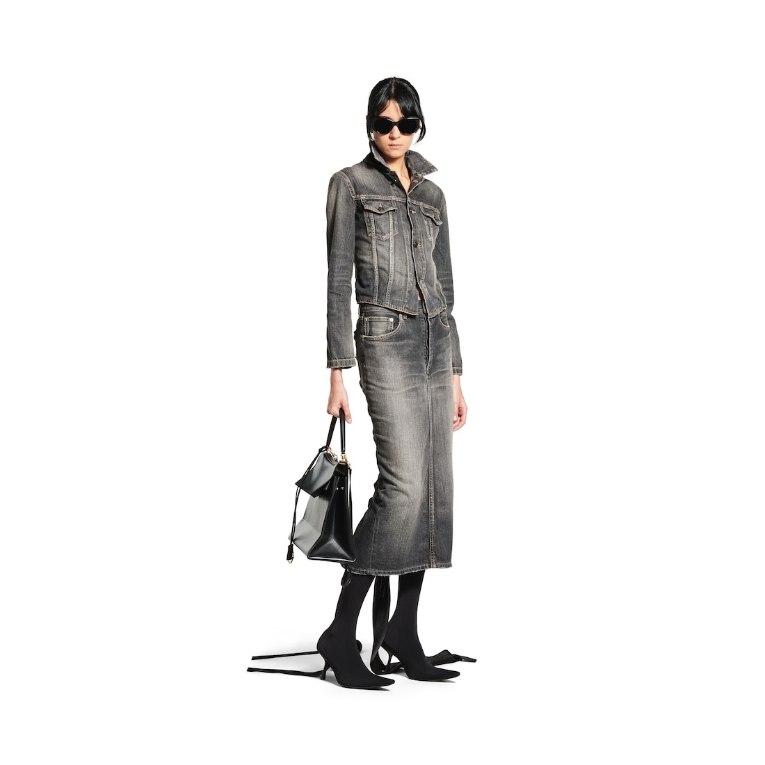 Women's Lace-up Skirt in Dark Grey - 2
