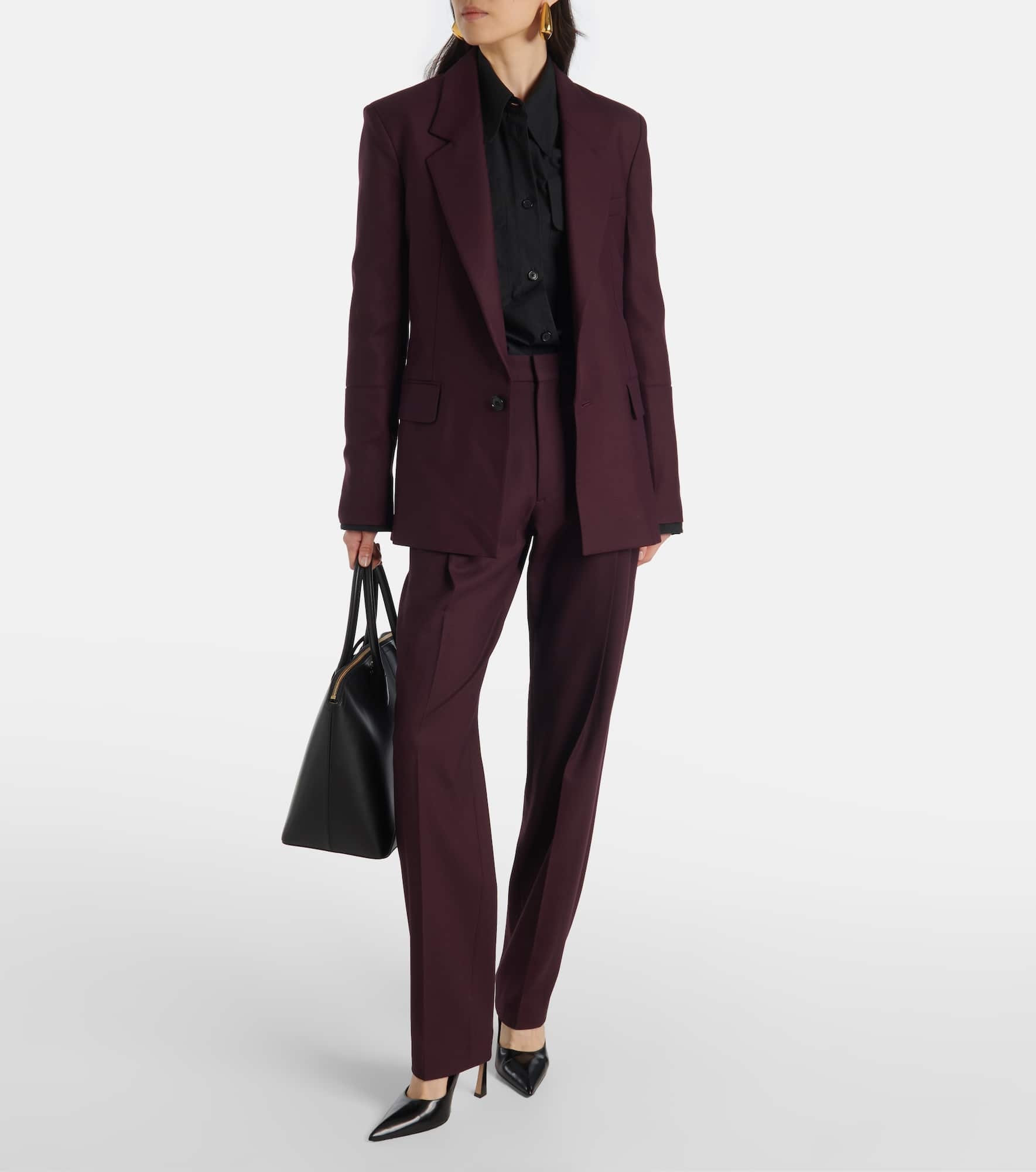 Asymmetric wool-blend chinos - 2