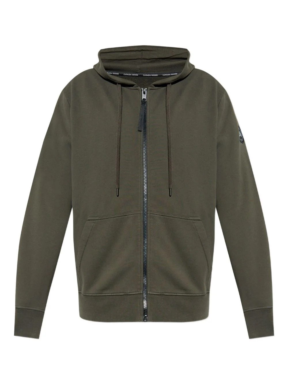 Huron logo-patch zip-up hoodie - 1