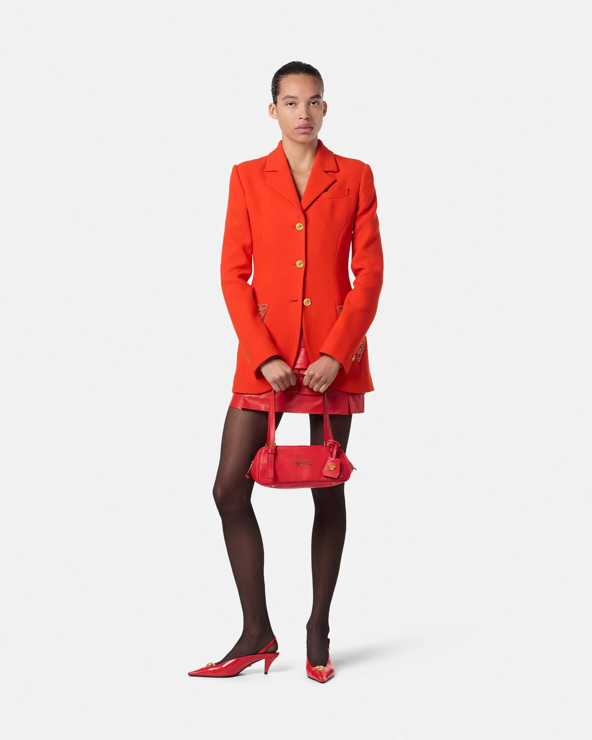 Studded Wool Fitted Single-Breasted Blazer - 2