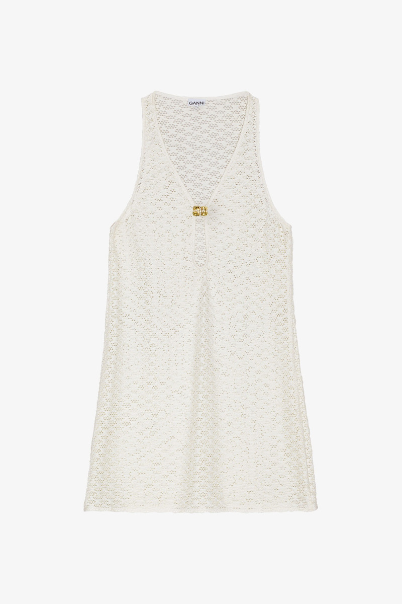 WHITE MESH LACE 미니 드레스 - 1