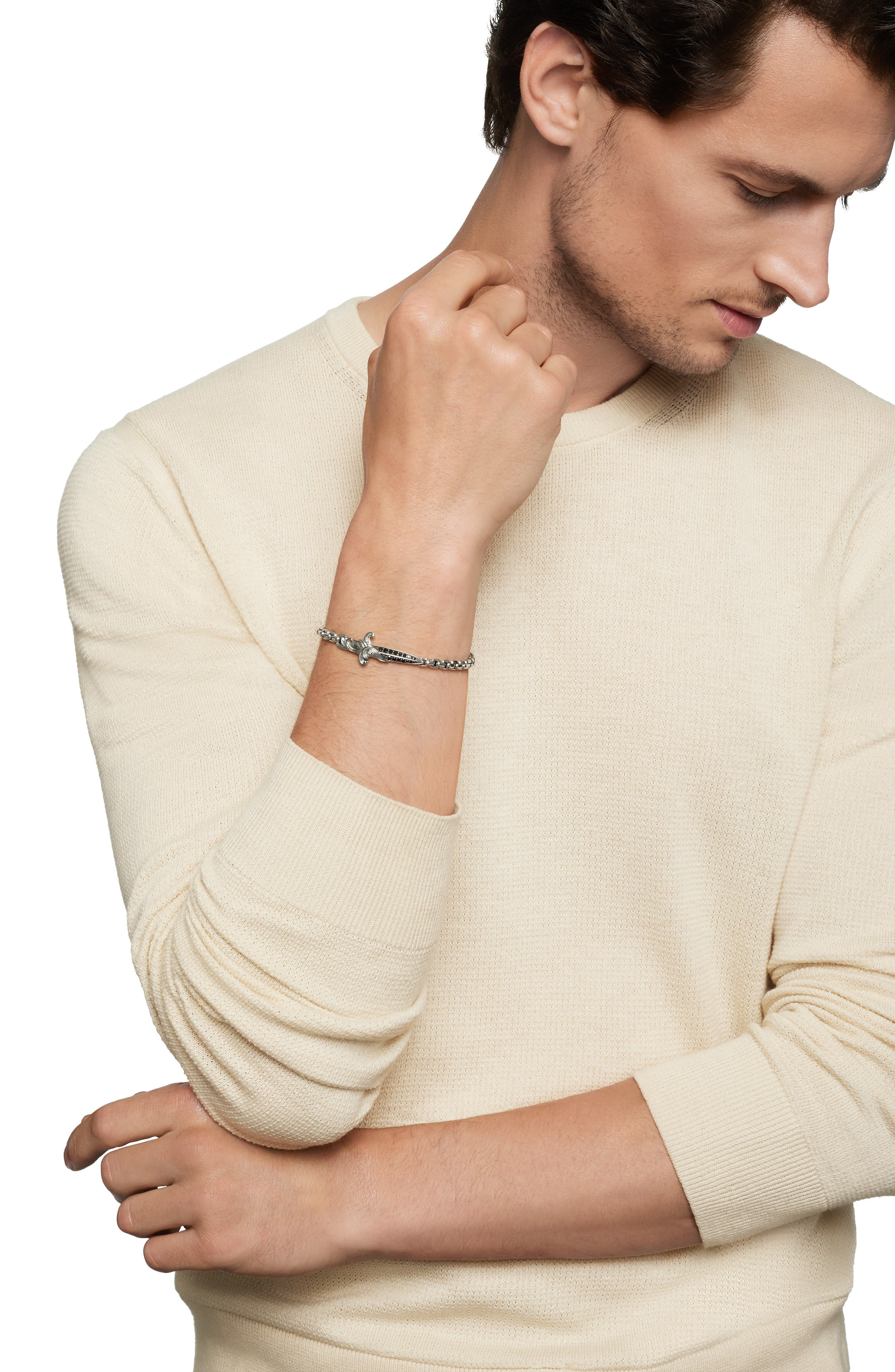 David Yurman 'Waves' Dagger Bracelet with Black Diamonds at Nordstrom - 3