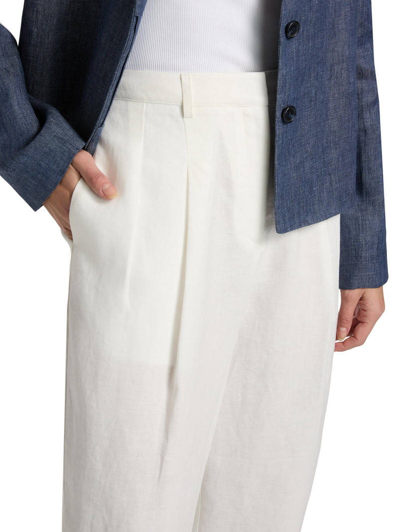 Women's Cornelia St Linen Pleated Pants - Ivoire 6