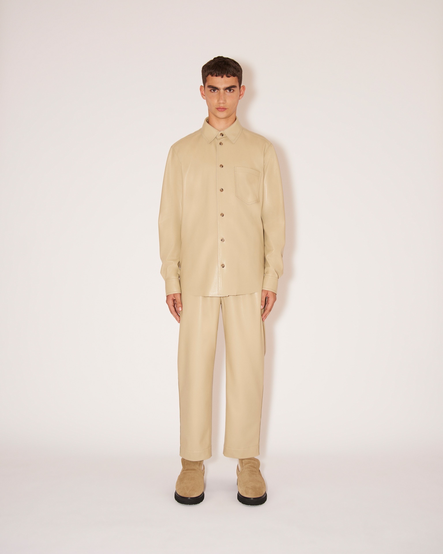 JAIN - Vegan leather relaxed pants - Pebble - 3