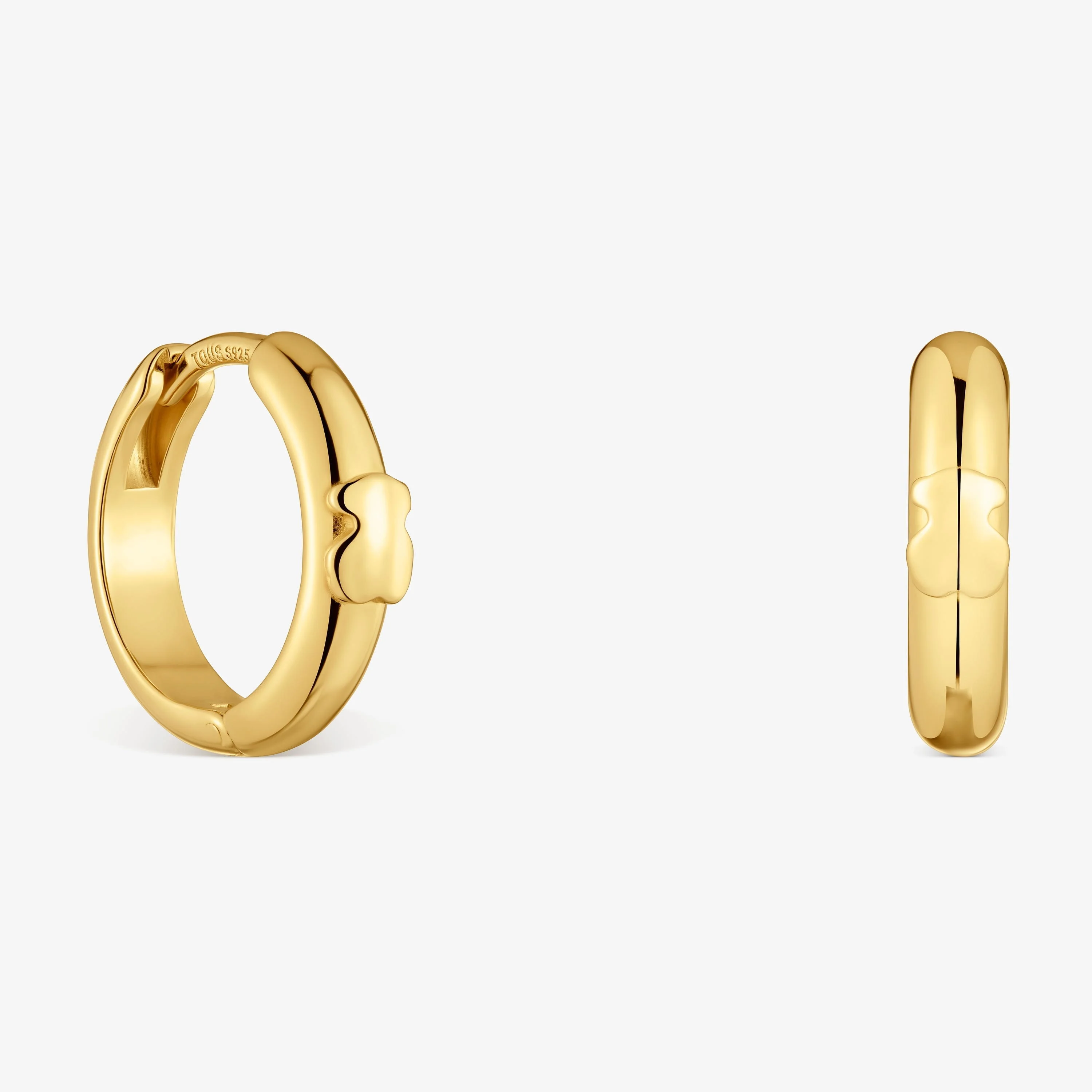 12 mm Hoop earrings with bear and 18K gold vermeil TOUS Basics - 1