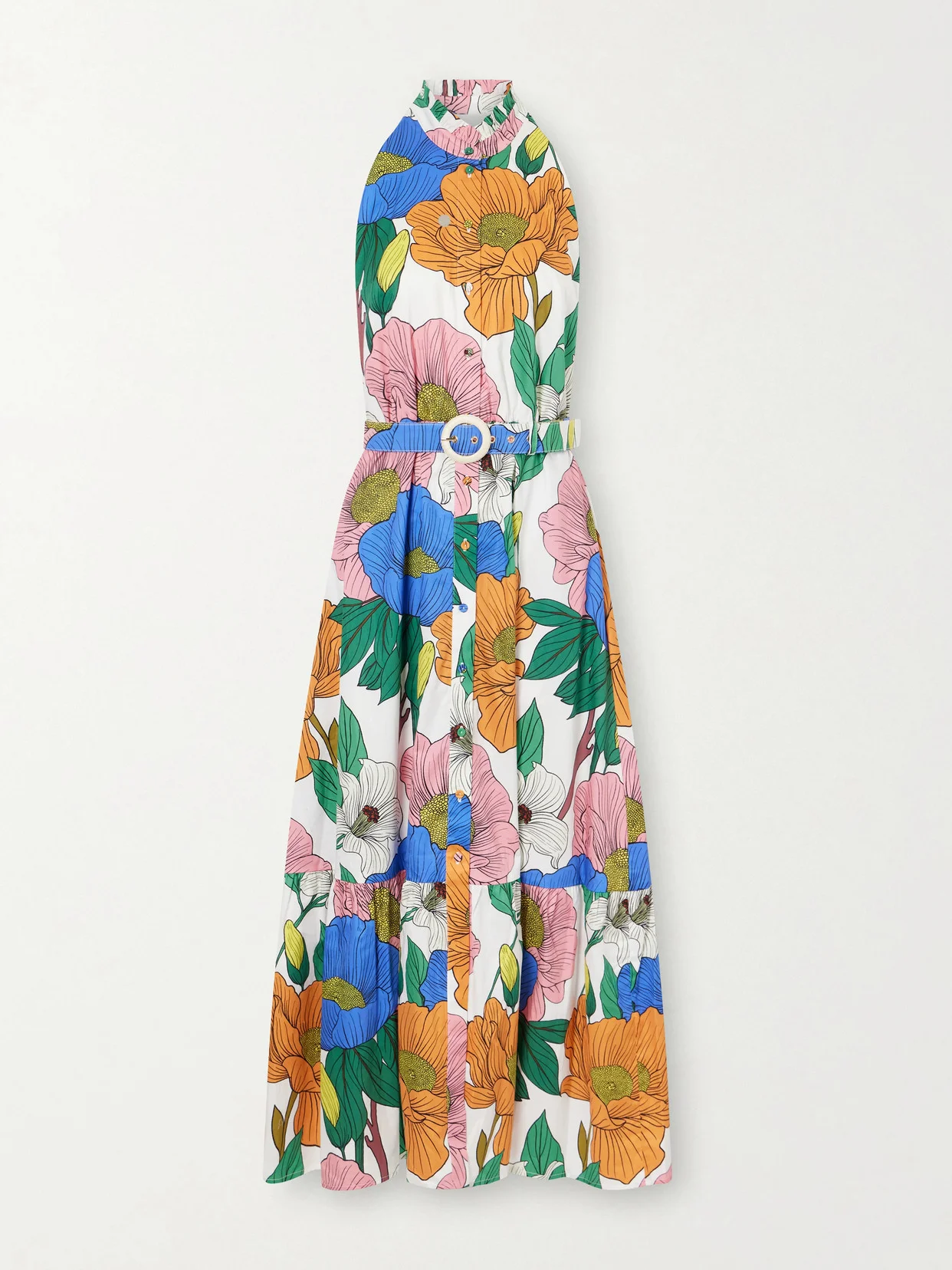 Biba Tiered Printed Cotton-poplin Maxi Dress - 1