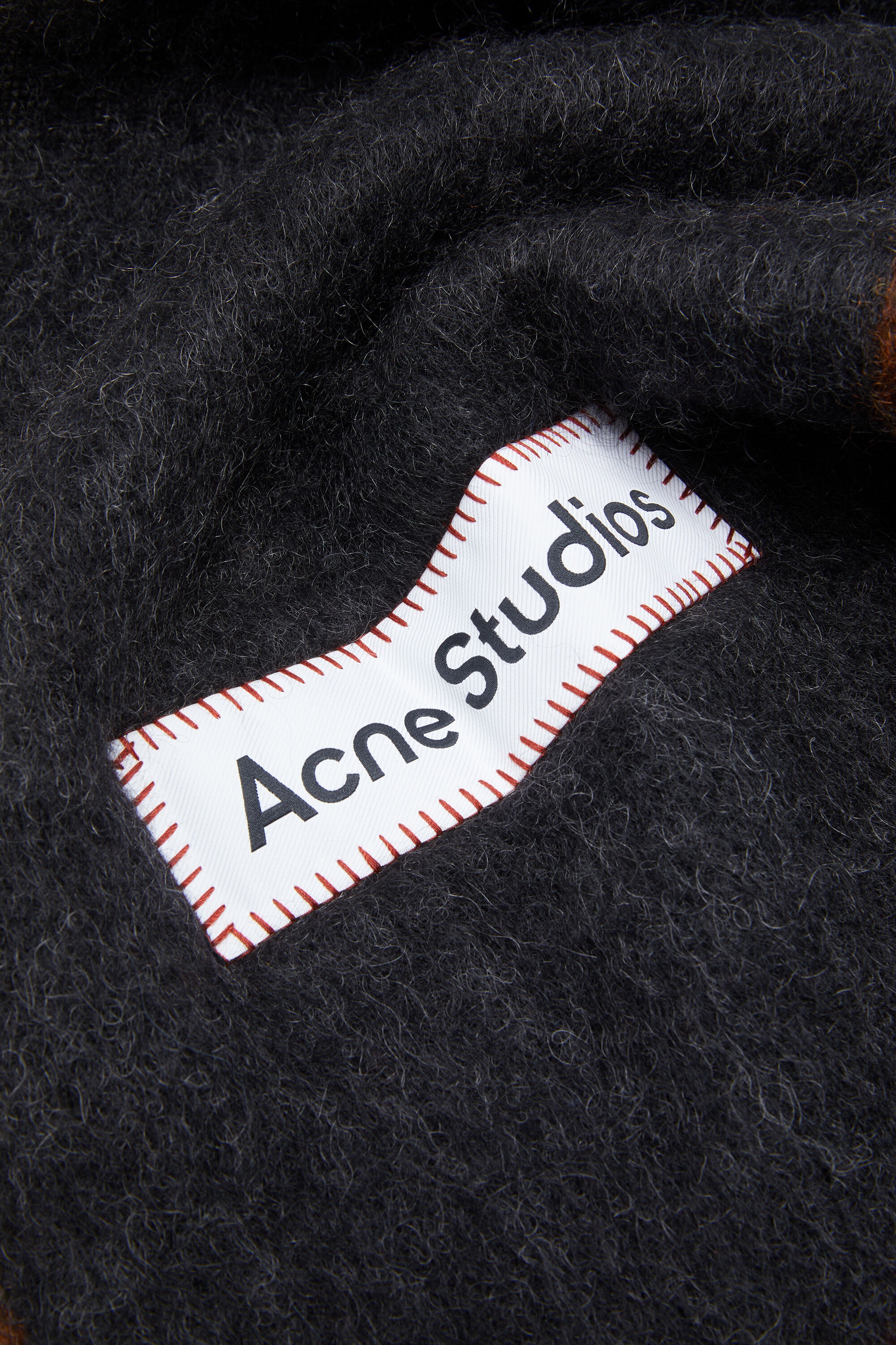 Wool mohair scarf - Narrow - Black - 4